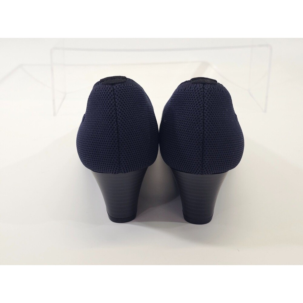 VIVIA Women's 40 9‎ AlmondToe Tamia Wedge Pro Navy Blue Knit Shoes Heels NW - Picture 5 of 7